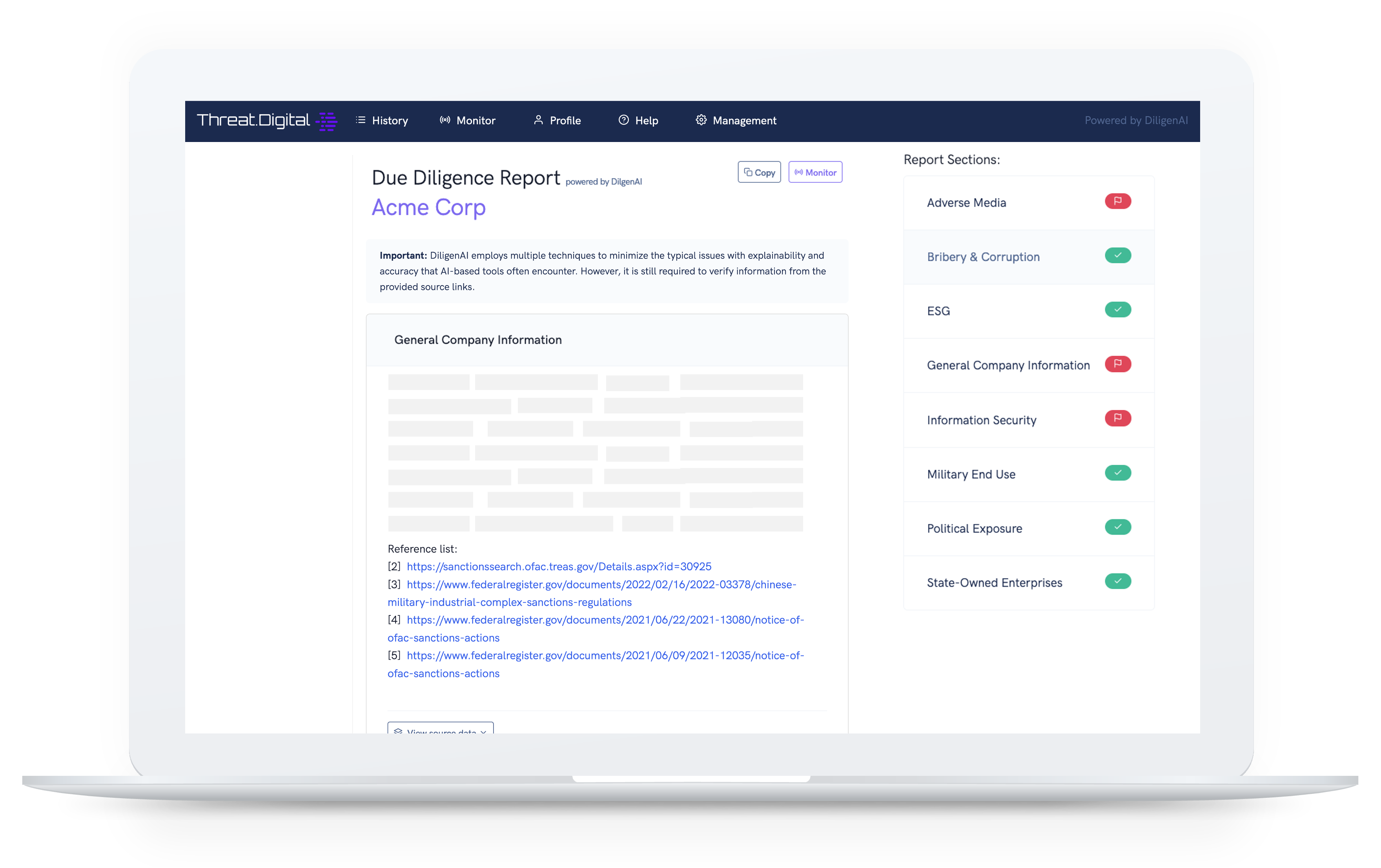 Automated Due Diligence Report